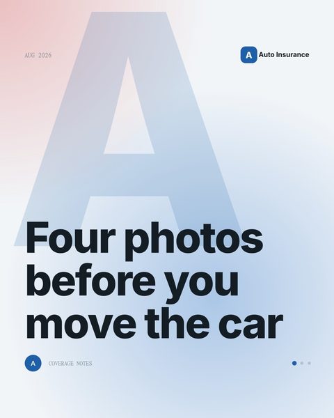 Sample Mica for Insurance post about what to photograph after a fender bender