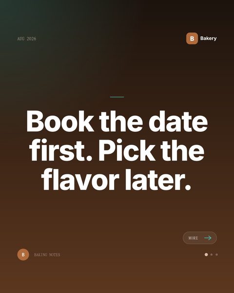 Sample Mica Social post for a bakery about ordering cakes and storing fresh bread