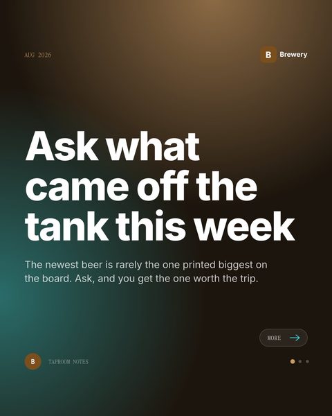 Sample Mica Social post for a brewery about reading a changing tap list