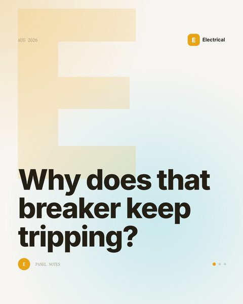 Sample Mica Social post for an electrical contractor about reading a tripping breaker