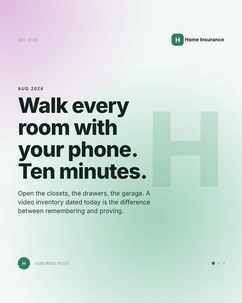 Sample Mica for Insurance post about a ten-minute video inventory of your home