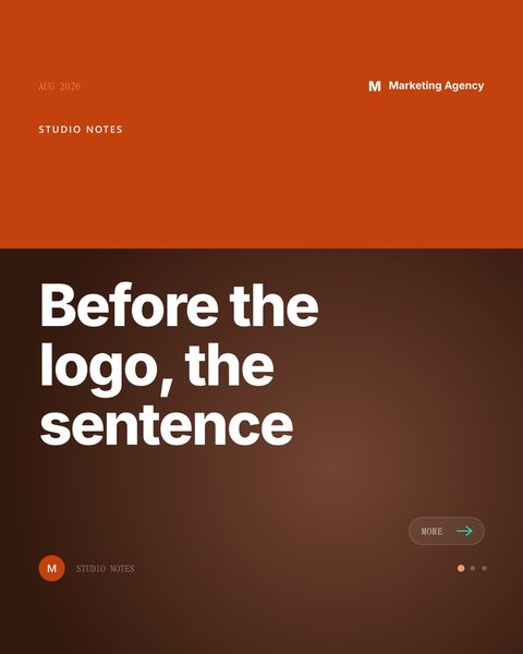 Sample Mica Social post for a marketing agency about what to settle before a rebrand