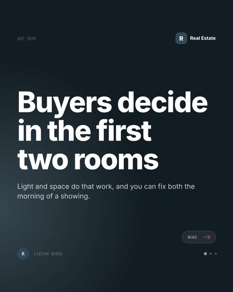 Sample Mica Social post for a real estate agent about preparing a home for showings