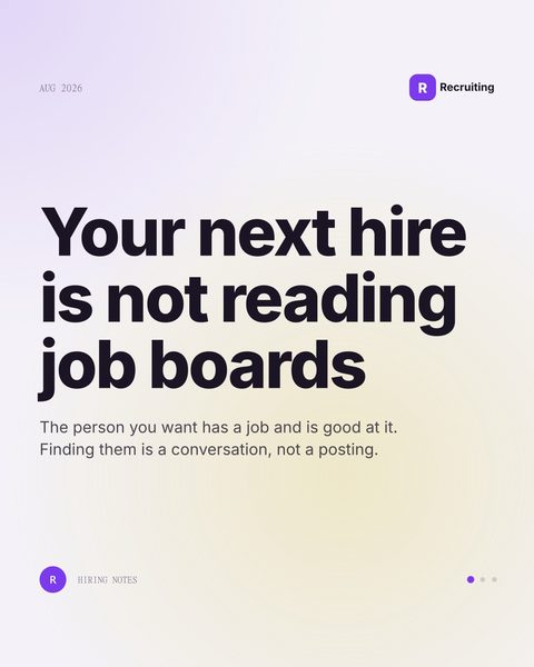Sample Mica Social post for a recruiting firm about why the best candidate is already employed